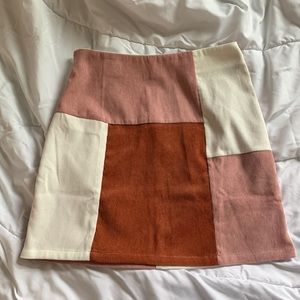 SHEIN Colorblock Cord Skirt